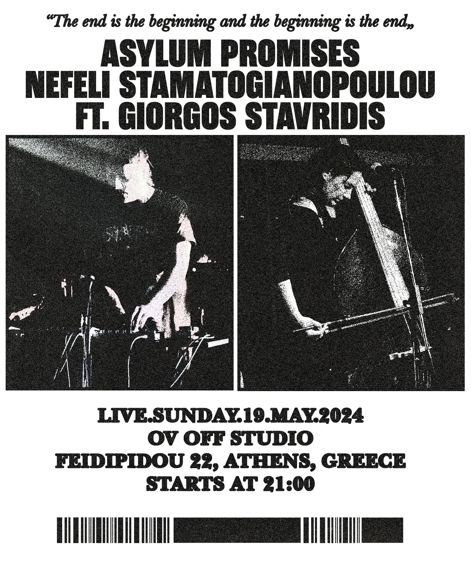 Asylum Promises | Nefeli Stam.feat.Giorgos Stavridis.Sun. 19/05 21.00